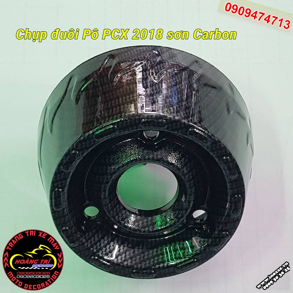 Chụp đuôi pô PCX 2018 sơn Carbon